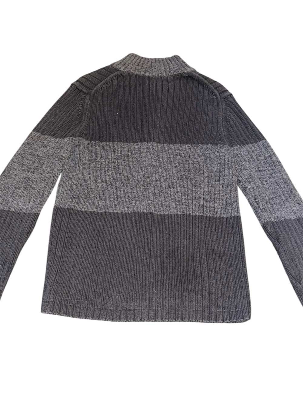 Men's Express Gray Zip-Front Ribbed Sweater - Picture 4 of 4